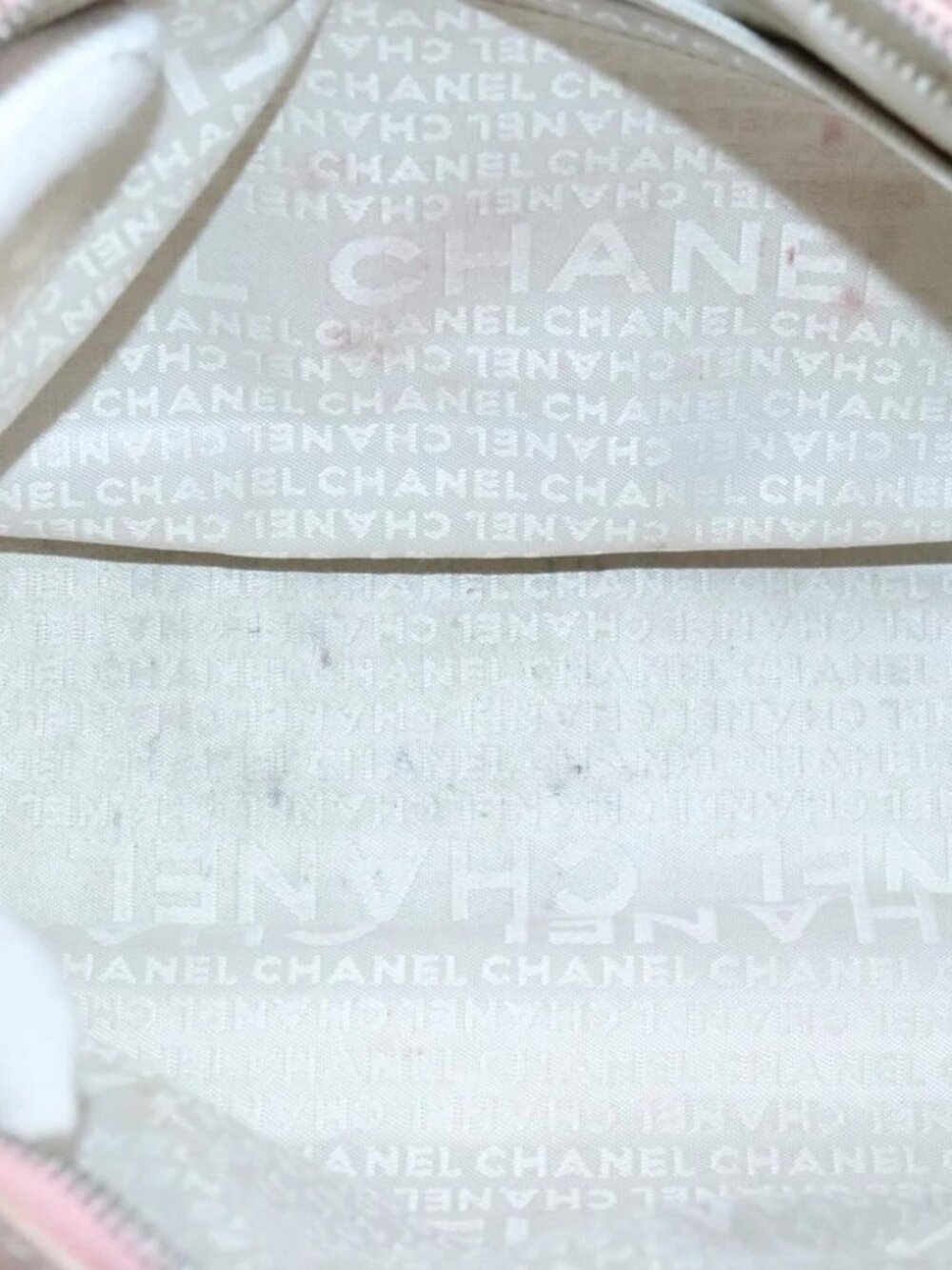CHANEL Hand Bag Canvas Leather Pink Silver CC Auth - Picture 14 of 16